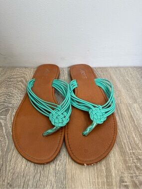 Ardene Turquoise Braided Toe-Post Sandals